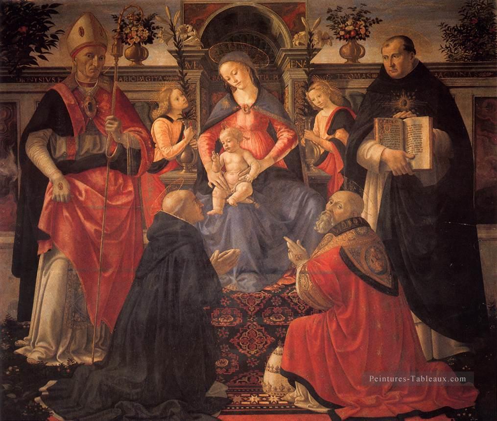 Vierge à l’Enfant intronisé entre anges et saints Renaissance Florence Domenico Ghirlandaio Peintures à l'huile